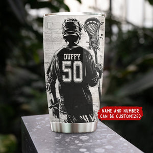 Personalized Lacrosse Boy Tumbler - Gift For Lacrosse Lovers