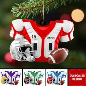 Personalized American Football Christmas Ornament, Personalized Gift for Football Player