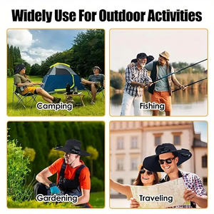 Wide Brim Solar Fan Outdoor Fishing Hat-Solar & USB Charging - Father's Day Gift