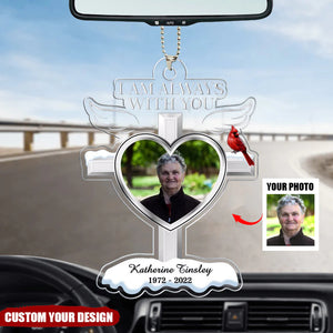 Always With You Memorial Angel Wings Custom Photo Personalized Acrylic Keepsake Ornament