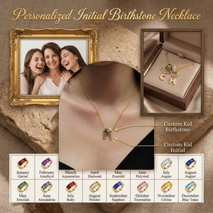Personalized Initial Birthstone Necklace-Mothers Day Gift