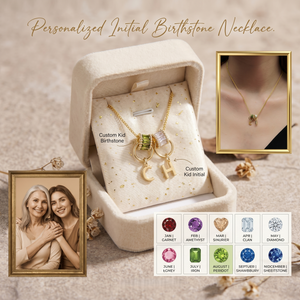 Personalized Initial Birthstone Necklace-Mothers Day Gift