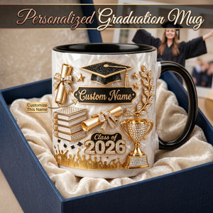Personalized Graduation Gift 3D Effect Coffee Mug - Gift For Graduate