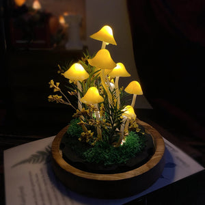 Enchanted Forest Yellow Mushroom Lamp-Fairy Tale Decor for Home