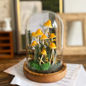Enchanted Forest Yellow Mushroom Lamp-Fairy Tale Decor for Home