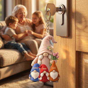 Personalized Mom/Nana With Kids Keychain