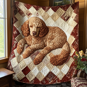 Snoozy Poodle Quilted Blanket