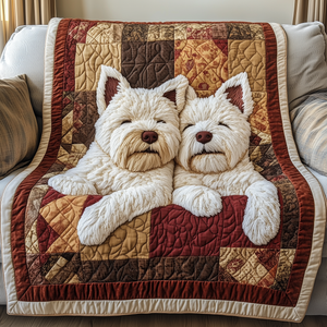 Cozy Westie/West Highland White Terrier Dreams Quilted Blanket