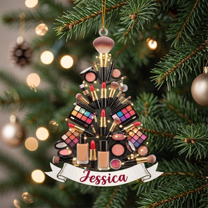 Personalized Makeup Artist Christmas Ornament Gift, Make Up Ornament For Girls