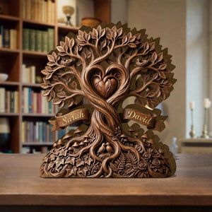 Personalized Couple Tree Wooden Plaque - Wedding Gift, Anniversary Gift