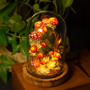 Enchanted Red Mushroom with White Dots Handmade Night Light-Cozy Home decor