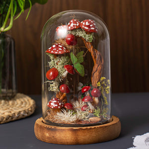 Enchanted Red Mushroom with White Dots Handmade Night Light-Cozy Home decor