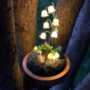 Lily of the Valley&Cat Handmade Night Light-Cute Home Decor