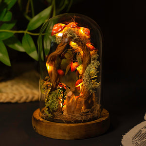 Enchanted Red Mushroom with White Dots Handmade Night Light-Cozy Home decor