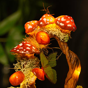 Enchanted Red Mushroom with White Dots Handmade Night Light-Cozy Home decor
