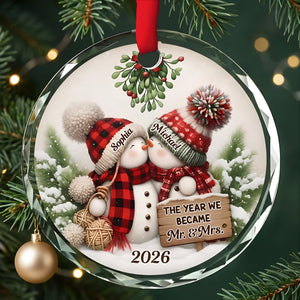 Silver Capped Glass Ornament – The Year We Became Mr. & Mrs., Perfect Christmas Gift for Couples & Newlyweds