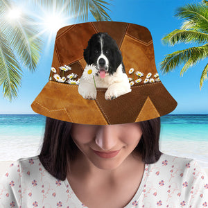 Newfoundland Holding Daisy Bucket Hat
