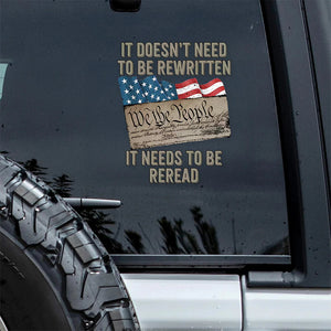 We The People US Flag Car Window Decal Sticker