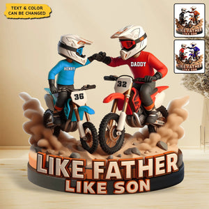 Dirt Bike Dad And Kid - Personalized Acrylic Plaque, Father's Day Gift for Dad, Gift for Husband