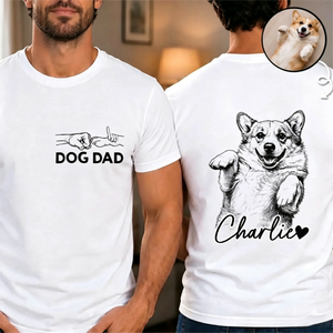 Custom Photo Unisex T-shirt - Personalized Father's Day Birthday Gifts For Dog Cat Lovers, Dog Dad And Mom, Cat Owners - Furry Friends Forever