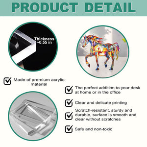 Colorful Horse Acrylic Plaque - Gift For Horse Lovers