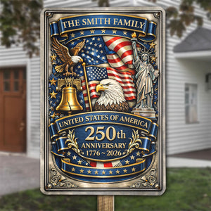 America Anniversary - Personalized Custom Metal Sign