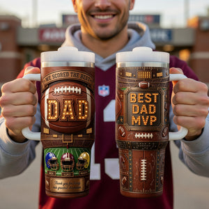 USA Football Best Dad 40oz Tumbler - Personalized Gifts For Dad