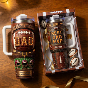 USA Football Best Dad 40oz Tumbler - Personalized Gifts For Dad