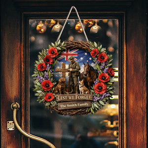 Lest We Forget, Anzac Day - Personalized Veteran Custom Shaped Wood Sign