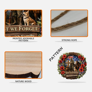 Lest We Forget, Anzac Day - Personalized Veteran Custom Shaped Wood Sign