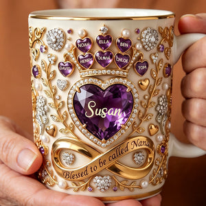 Crystal Heart Coffee Mug - Personalized Gifts For Moms And Grandmas