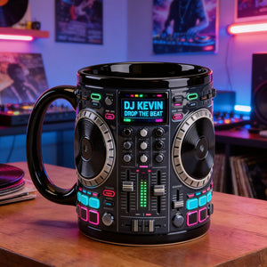 DJ Tables Coffee Mug Personalized Gifts For Disc Jockey