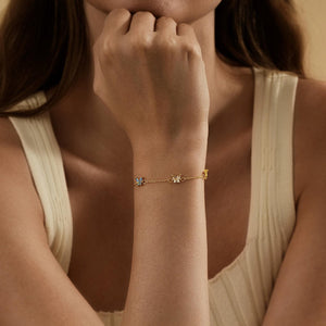 Personalized Butterfly Birthstone Bracelet - Gift For Her