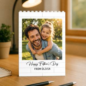 Custom Photo Happy Father's Day Building Brick Blocks Gift For Dad Grandpa