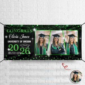 Personalized Congrats Graduation Class Of 2026 Banner Combo 3 Pieces, Senior Gift