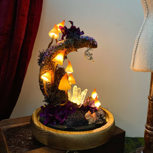 Dreamy Moon Mushroom Little Fairy Purple Night Light