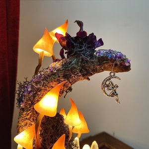 Dreamy Moon Mushroom Little Fairy Purple Night Light