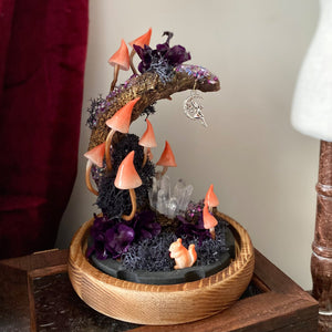 Dreamy Moon Mushroom Little Fairy Purple Night Light