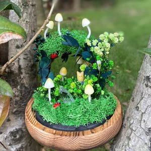 Cute Mushroom Wreath Lamp Crystal Handmade Night Light