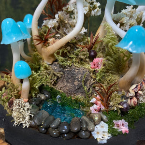 Magic Flying Fairy and Pond Handmade Mushroom Night Light