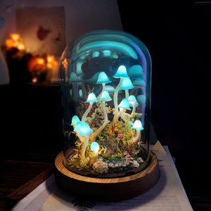 Magic Flying Fairy and Pond Handmade Mushroom Night Light