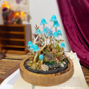 Magic Flying Fairy and Pond Handmade Mushroom Night Light