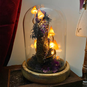 Dreamy Moon Mushroom Little Fairy Purple Night Light