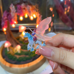 Pink Wisteria Fairy Mushroom Handmade Night Light