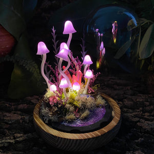 Enchanted Purple Creek Mushroom Handmade Night Light