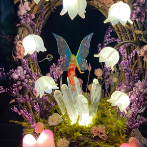 Glowing Crystals & Fairy, Lily of the Valley Mushroom Handmade Night Light