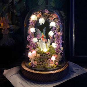 Glowing Crystals & Fairy, Lily of the Valley Mushroom Handmade Night Light