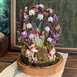 Glowing Crystals & Fairy, Lily of the Valley Mushroom Handmade Night Light