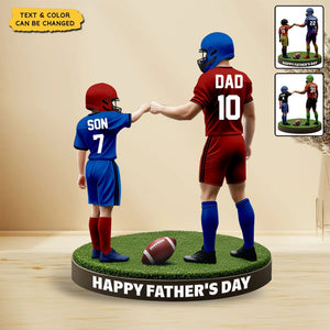 Football Dad And Kid - Personalized Acrylic Plaque, Father's Day Gift for Dad, Gift for Husband