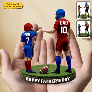 Football Dad And Kid - Personalized Acrylic Plaque, Father's Day Gift for Dad, Gift for Husband